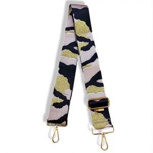 Ahdorned Pink Gold Black NWT Camo Purse Strap